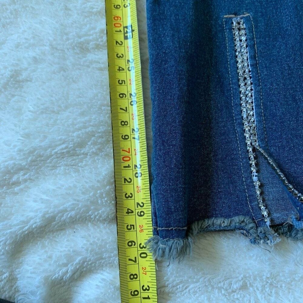 Vintage Y2K QPD Rhinestone Slit Bootcut Jeans Sz 5, Waist 14 - Inseam 30 EUC - Picture 9 of 9